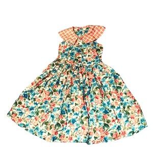 MouseFeathers Vintage Floral flap collar sleeveless dress